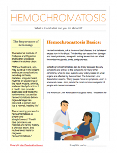 Free Hemochromatosis Handout