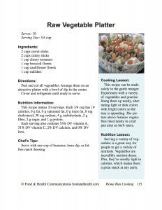 Raw Vegetable Platter Handout