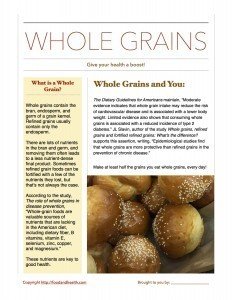 Whole Grain Handout for Members