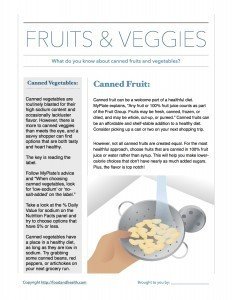 Canned Fruits and Vegetables