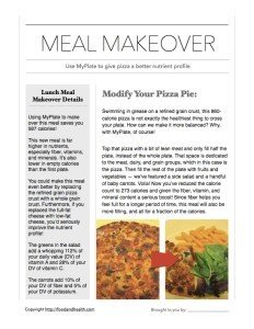 MyPlate Meal Makeover Pizza