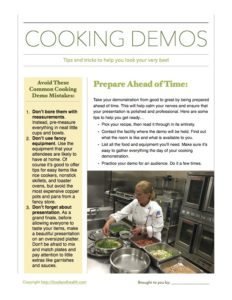 Cooking Demo Tips