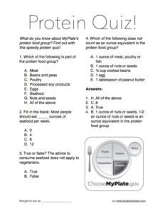 MyPlate Protein Quiz