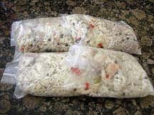 rice and chicken in bags for freezer