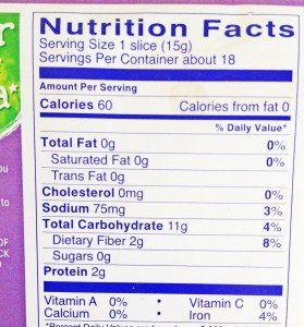 Wasa Cracker Nutrition Facts Panel