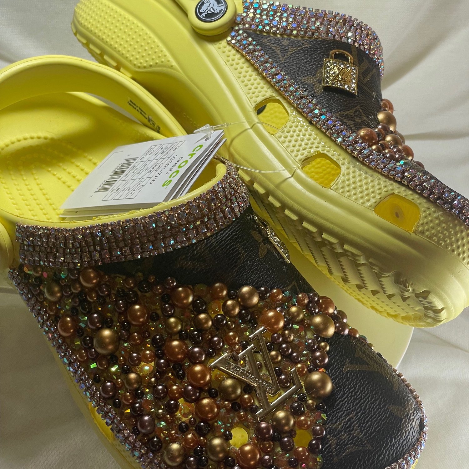 Yellow Custom Made Croc CLOGS - Women's Size 10 — Every Bling Is Possible