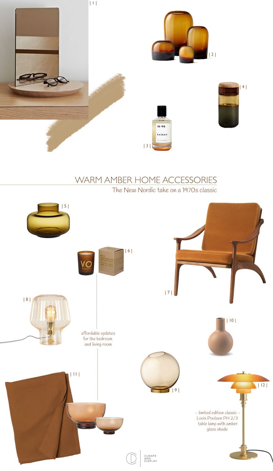 Warm amber home accessories round-up