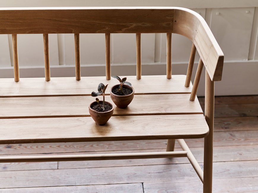 A beautifully crafted piece of outdoor furniture, the Bryon bench designed by Rowen and Wren.