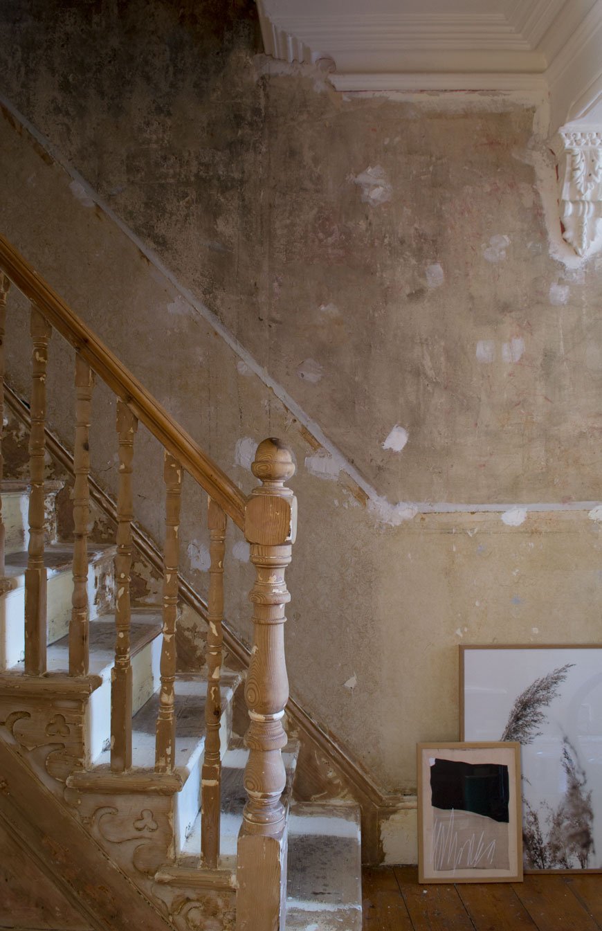 How to research the history of your house - inside the 116 year old hallway of our Edwardian home as we strip back layers of wallpaper and paint to reveal its bare bones. 