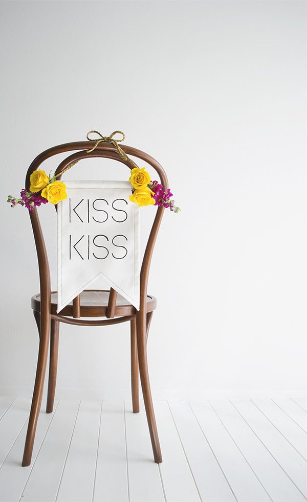 Kiss Kiss Wedding Chair Banner DIY TiffGrantRiley