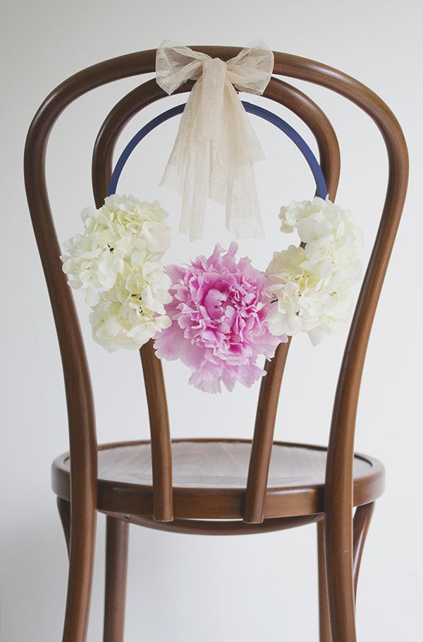 Floral Hoop Wedding Chair Back DIY TiffGrantRiley