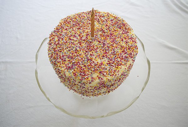 Sprinkles Cake Gold Birthday Candle