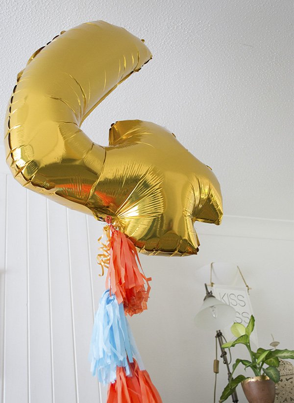 Giant Gold Number Four Balloon