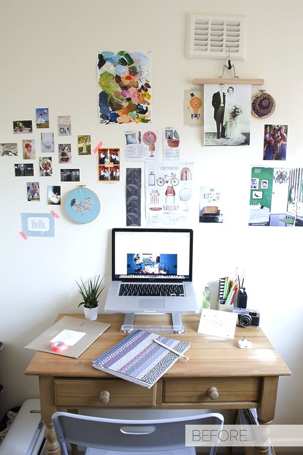 My minimal workspace before the makeover!
