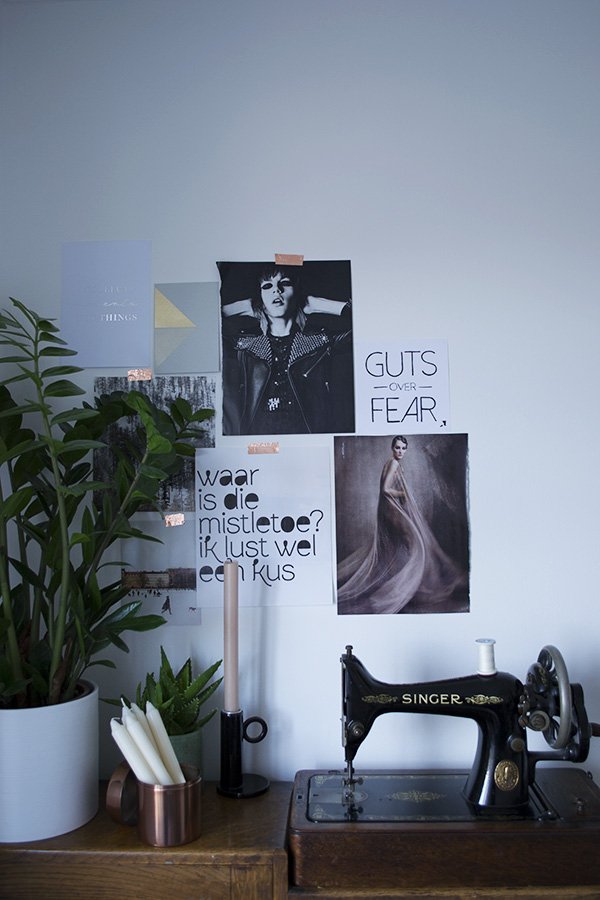A look at the moodboard wall in my minimal workspace