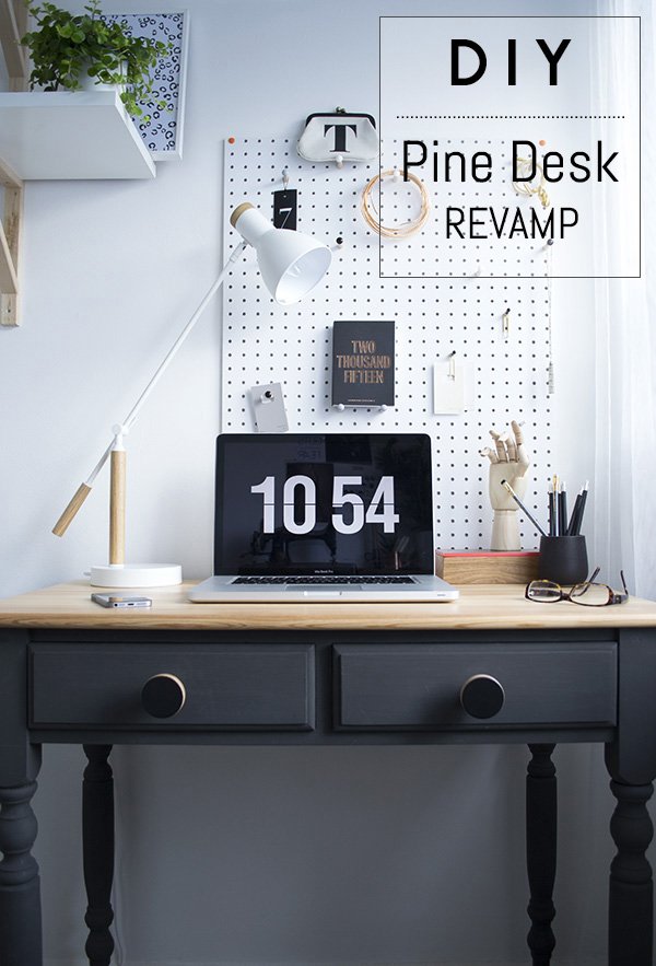 DIY Chalk Paint Pine Desk Revamp Office Workspace Makeover Curate and Display Blog