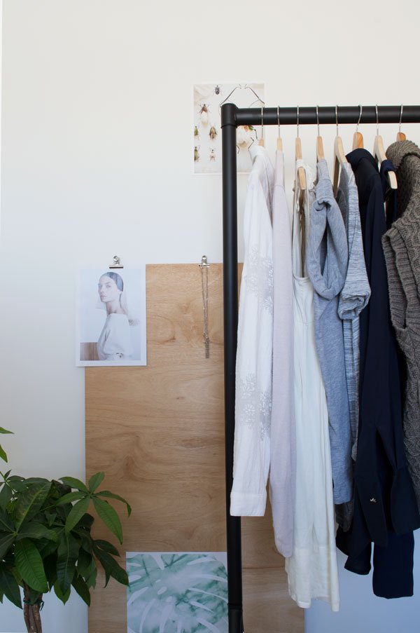 Minimal Bedroom Styling Clothes Rail