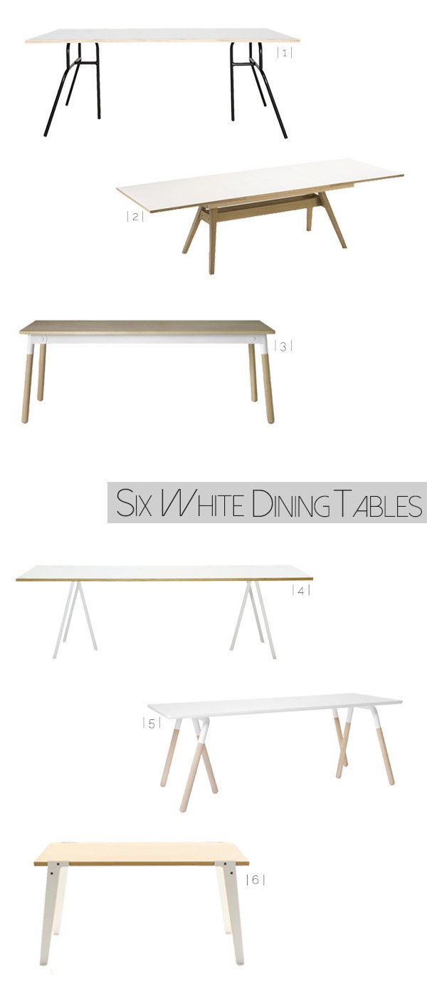 Six White Dining Tables