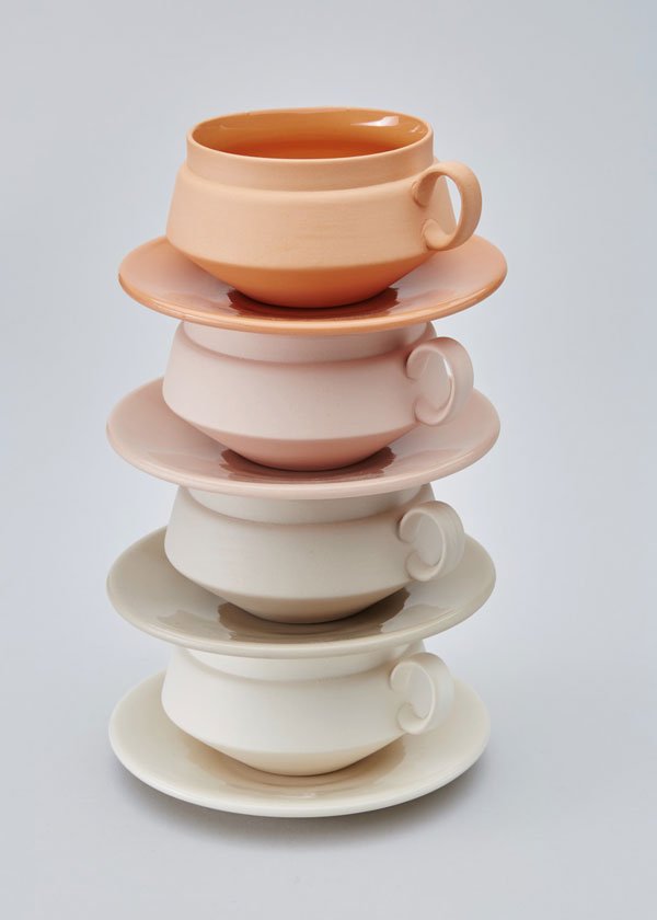 Tea Cups British Made Tableware Ceramics Collection Blush Neutral Tones 