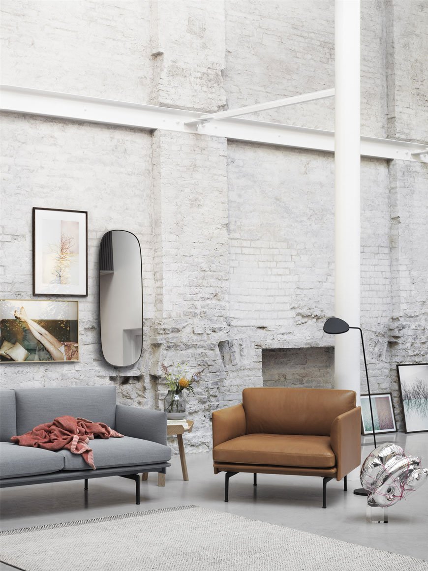 Outline Chair design by Anderssen & Voll for Muuto, Nordic sofa chairs, snuggler chairs, leather loveseats