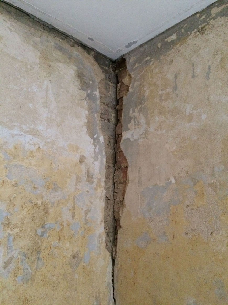 bedroom renovations and crumbling plaster walls