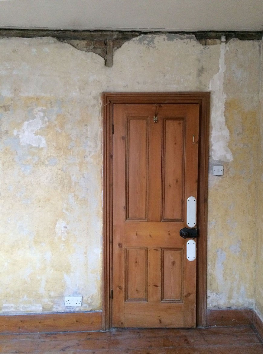 bedroom renovations, timber and brick frame, plaster walls, Edwardian home.