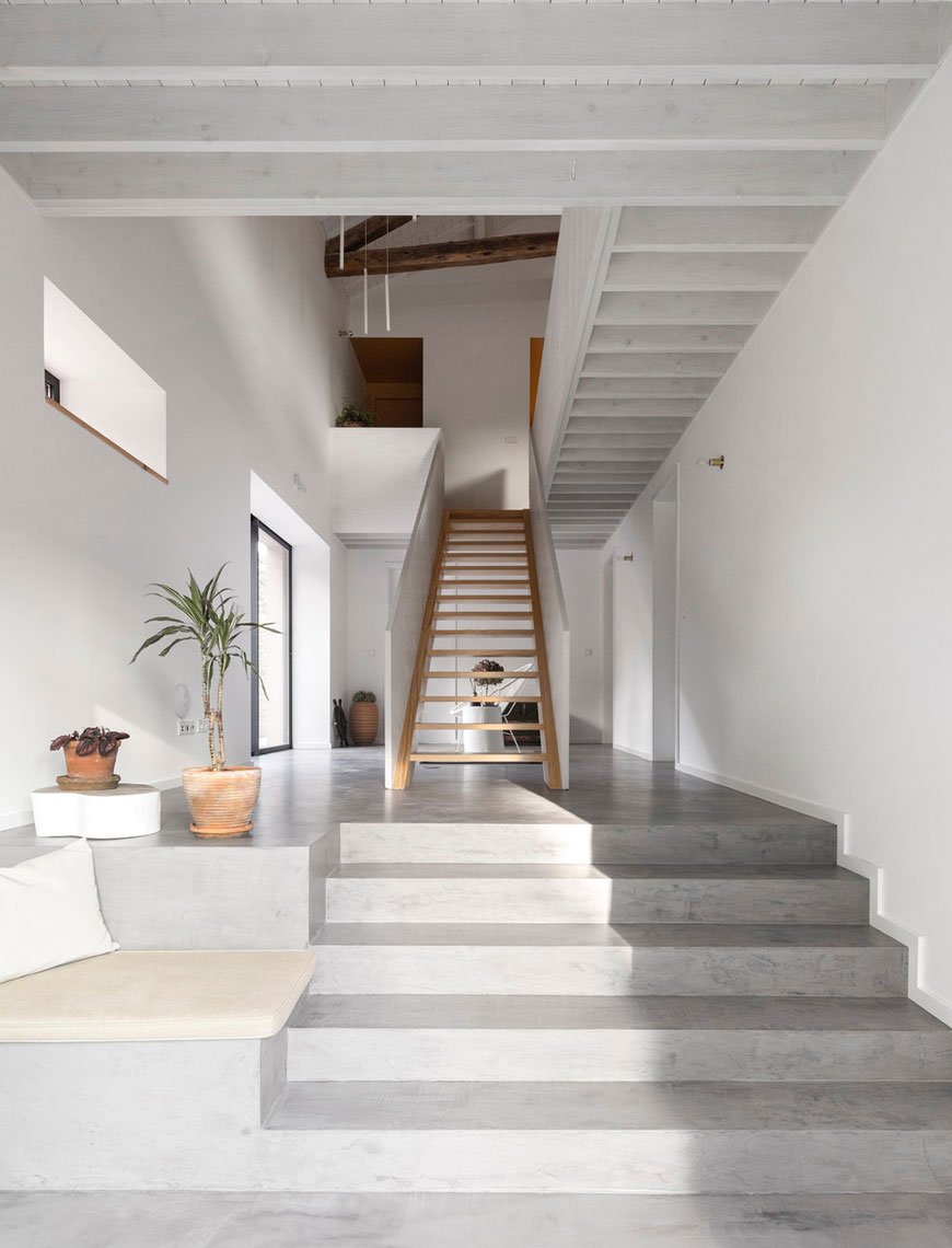 unique architectural holiday home experience, The Pink House, Azores Islands Portugal, minimalist interior, whitewashed timber, rustic contemporary holiday home, converted barn