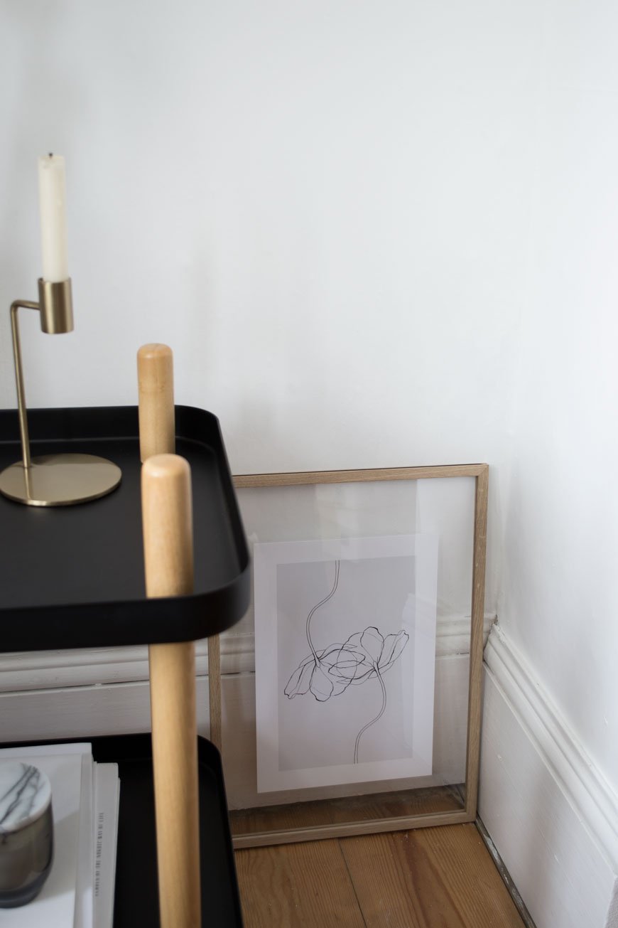 Minimalist art prints from Desenio adding the finishing touch to our Scandinavian inspired, Edwardian living room