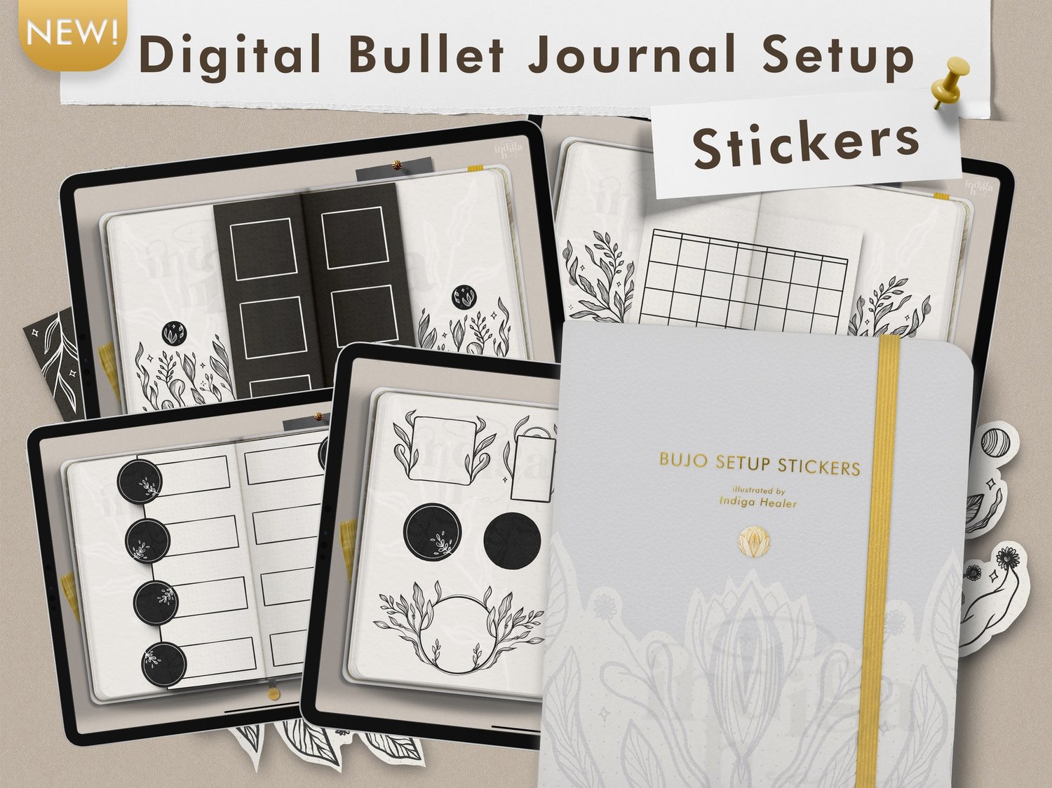 Digital Bullet Journal Setup Stickers — Indiga Healer - Digital Stationery  for creative souls