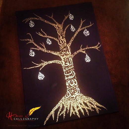 The Family Tree Calligraphy Canvas 