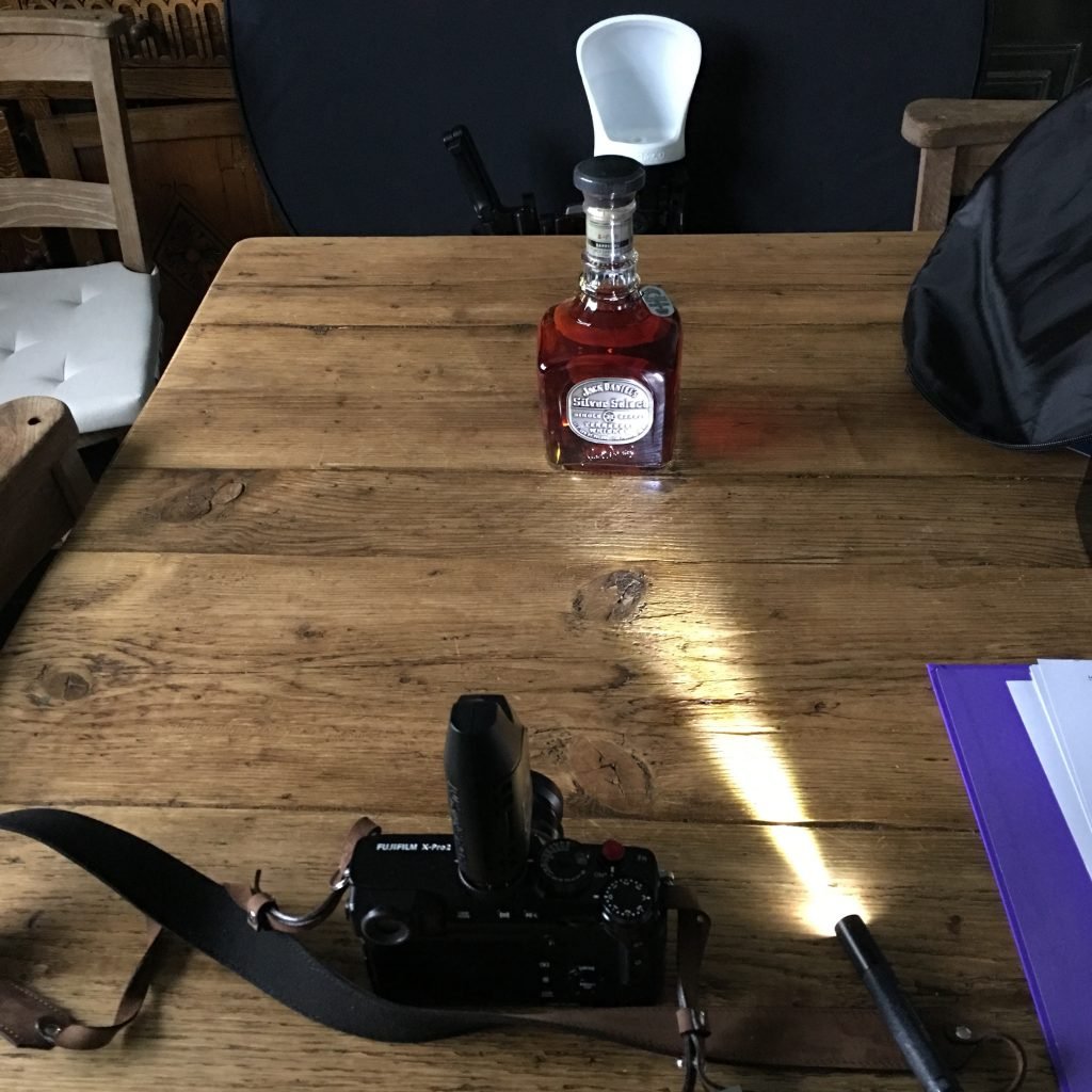 Whiskey Bottle Lighting Setup