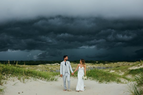 thunderstorm during wedding portraits