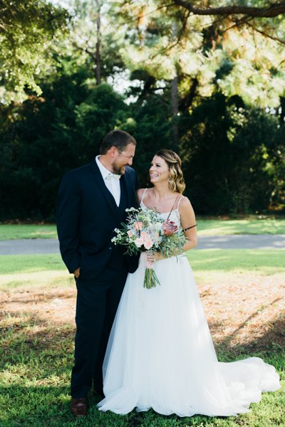 Roanoke Island Festival Park Wedding bride and groom