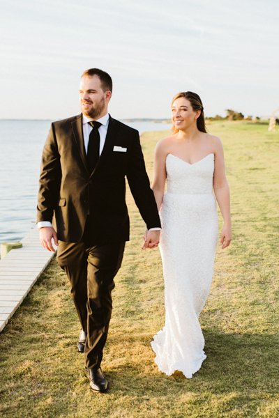bride and groom outer banks wedding