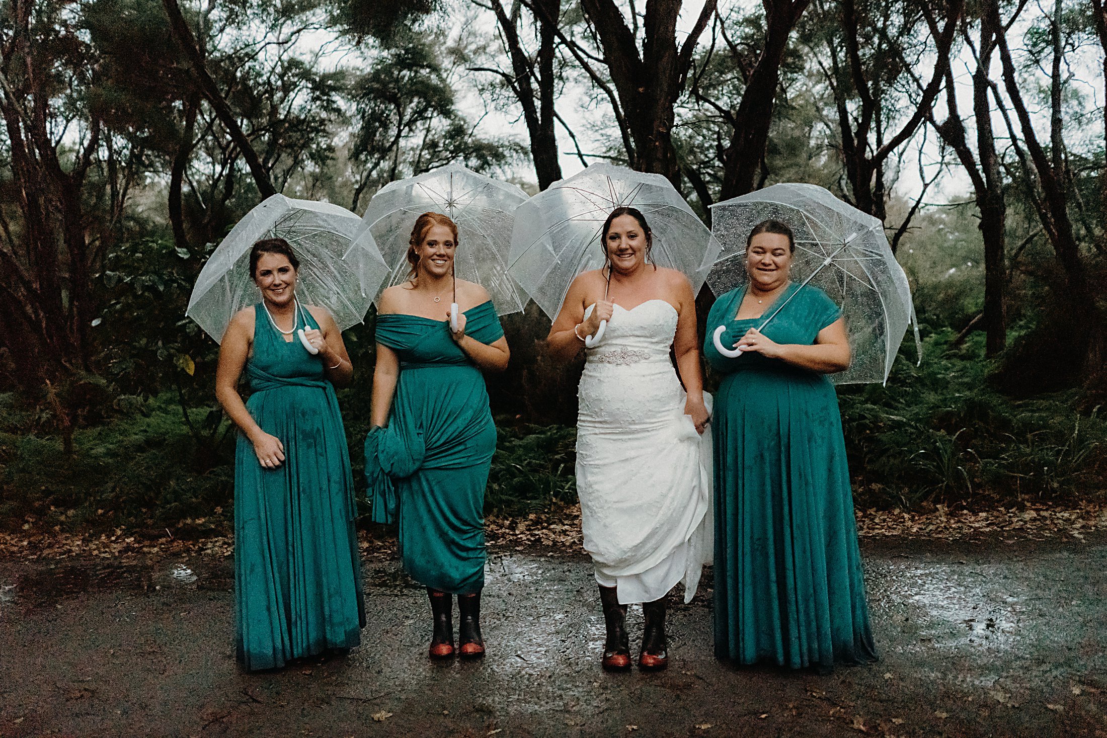 Blue Baths Rotorua Winter Rain Wedding