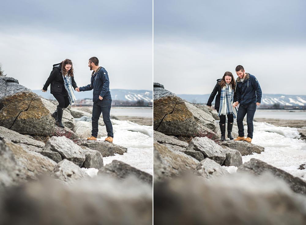 Winter engagement photos in Collingwood