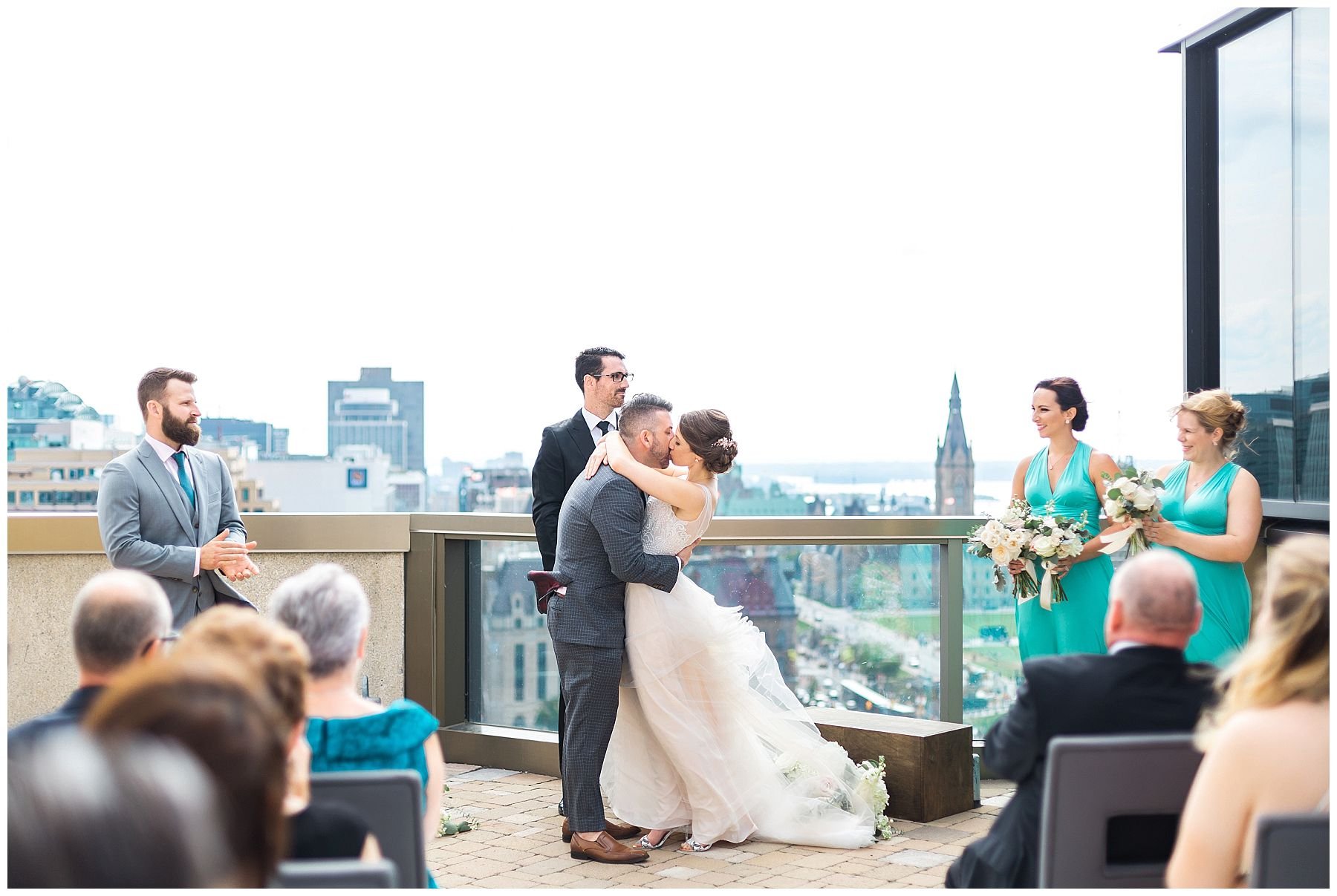Wedding ceremony on the rooftop of the Westin 