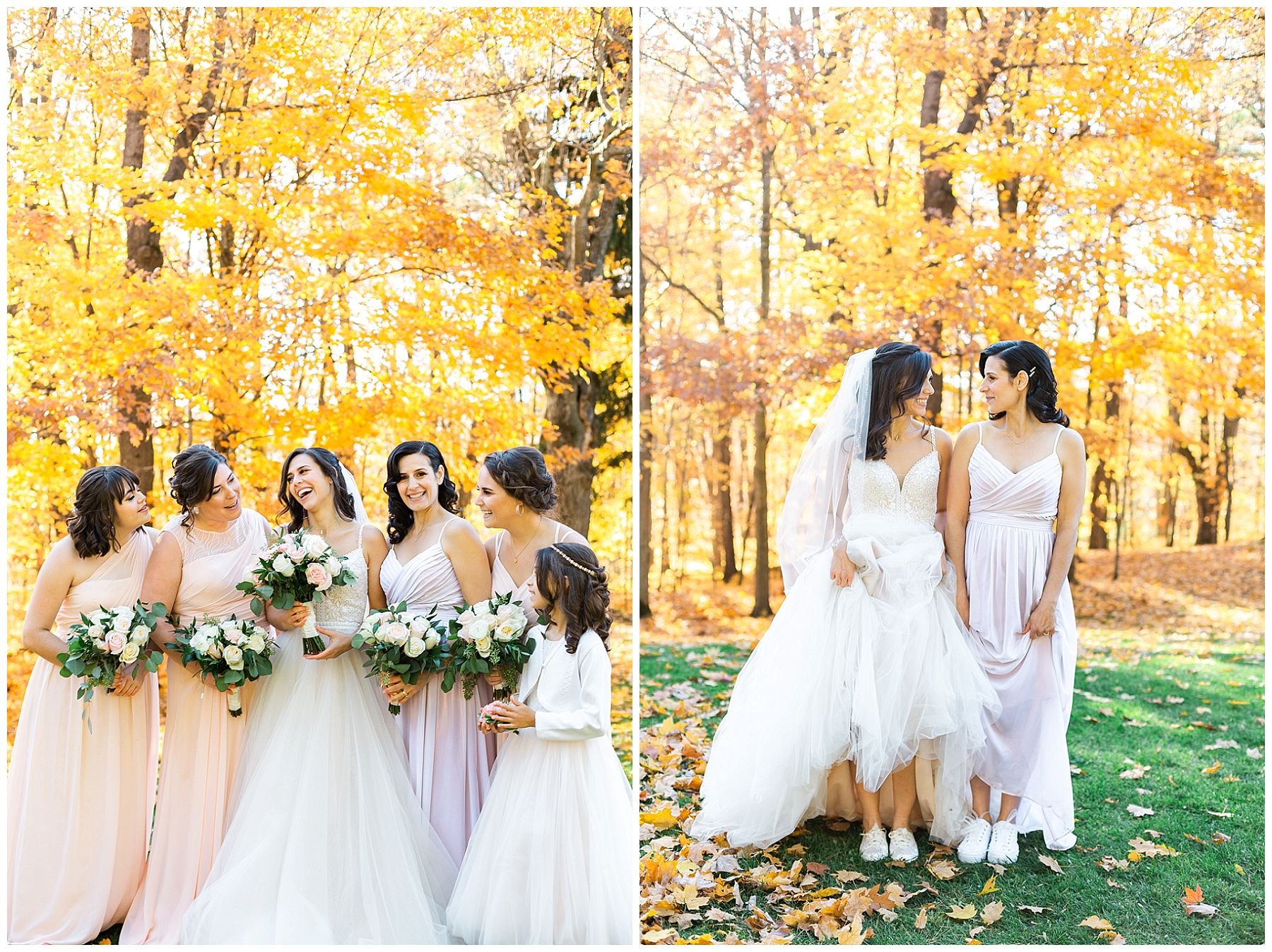 Bridesmaids photo at Mackenzie king estate during fall
