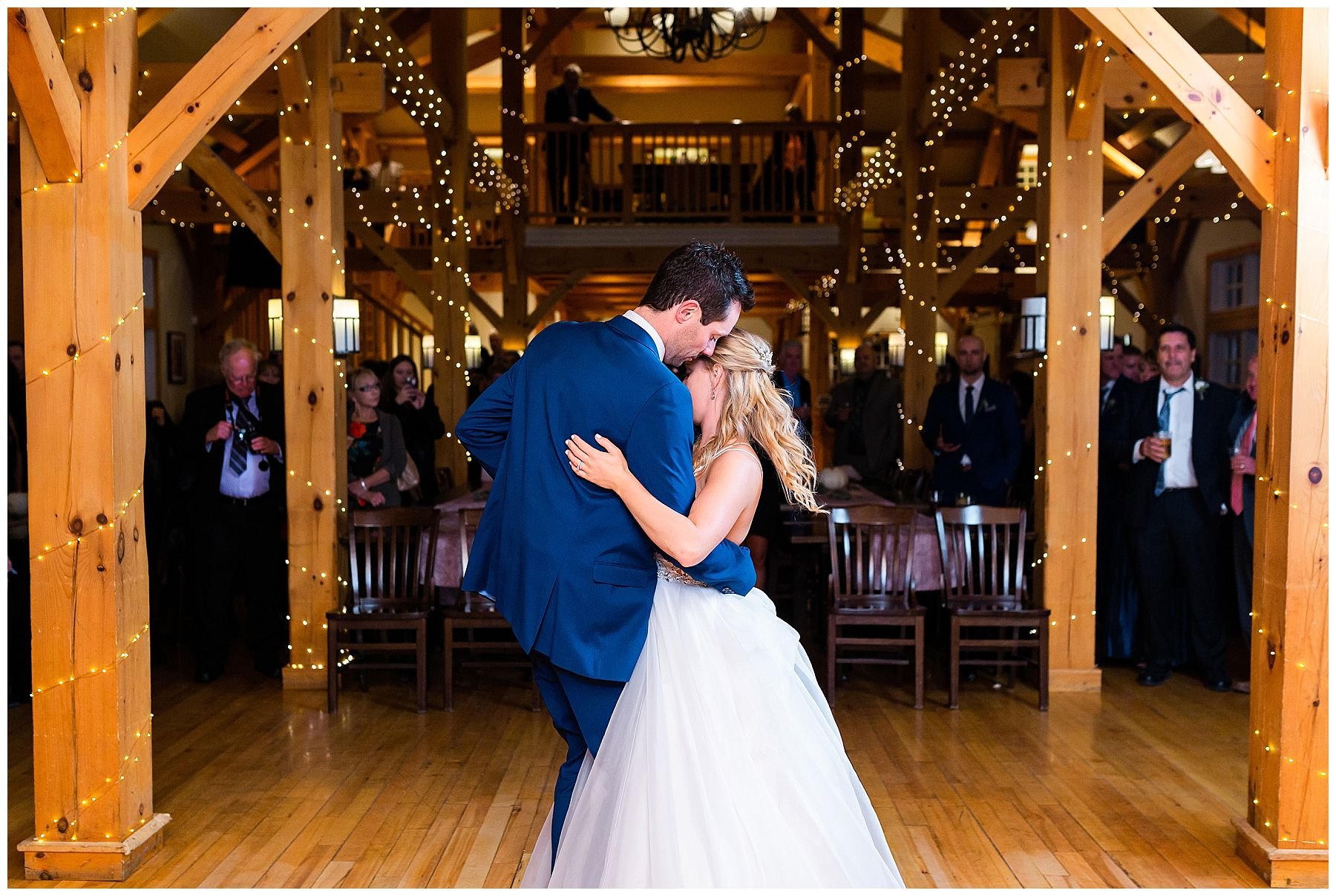 First dance bride and groom at Temple's sugar bush wedding
