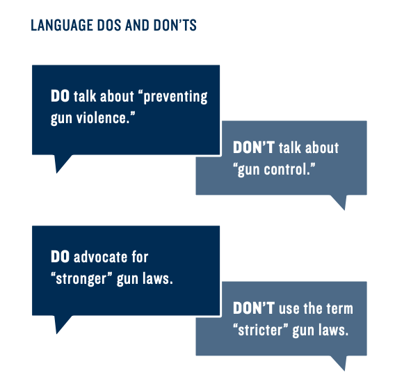 "Language Dos and Don'ts" from gun control messaging guide