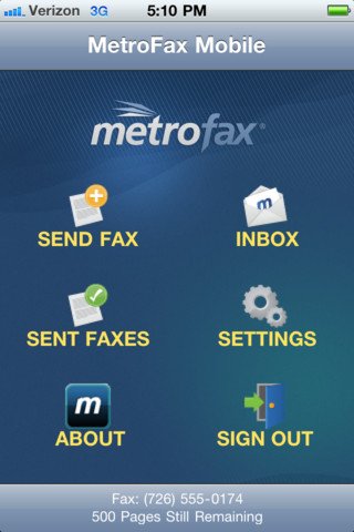 MetroFax iPhone App