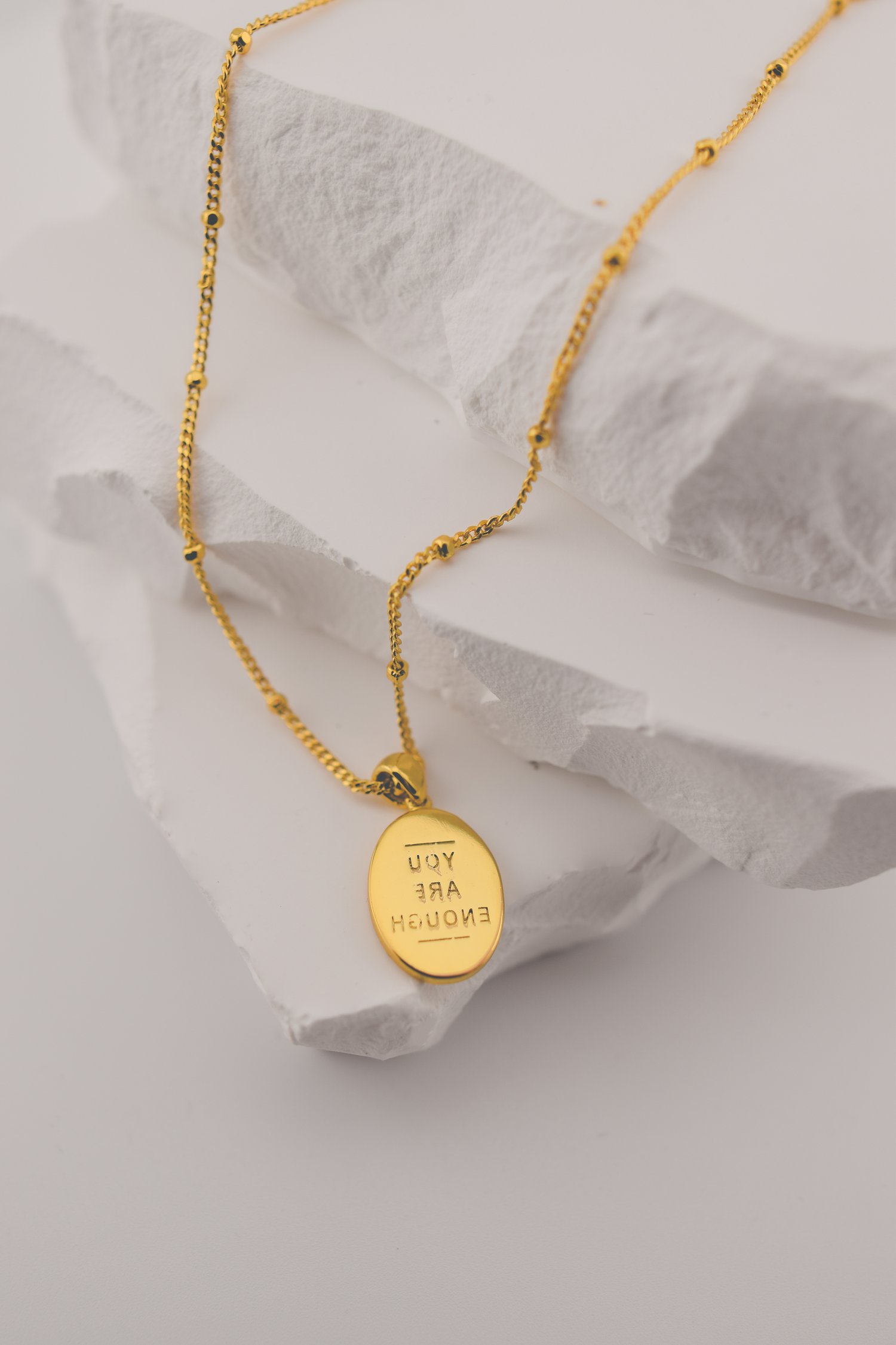 You Are Enough 14k Gold Necklace | Self Worth Gift Ideas — avasue jewelry co.