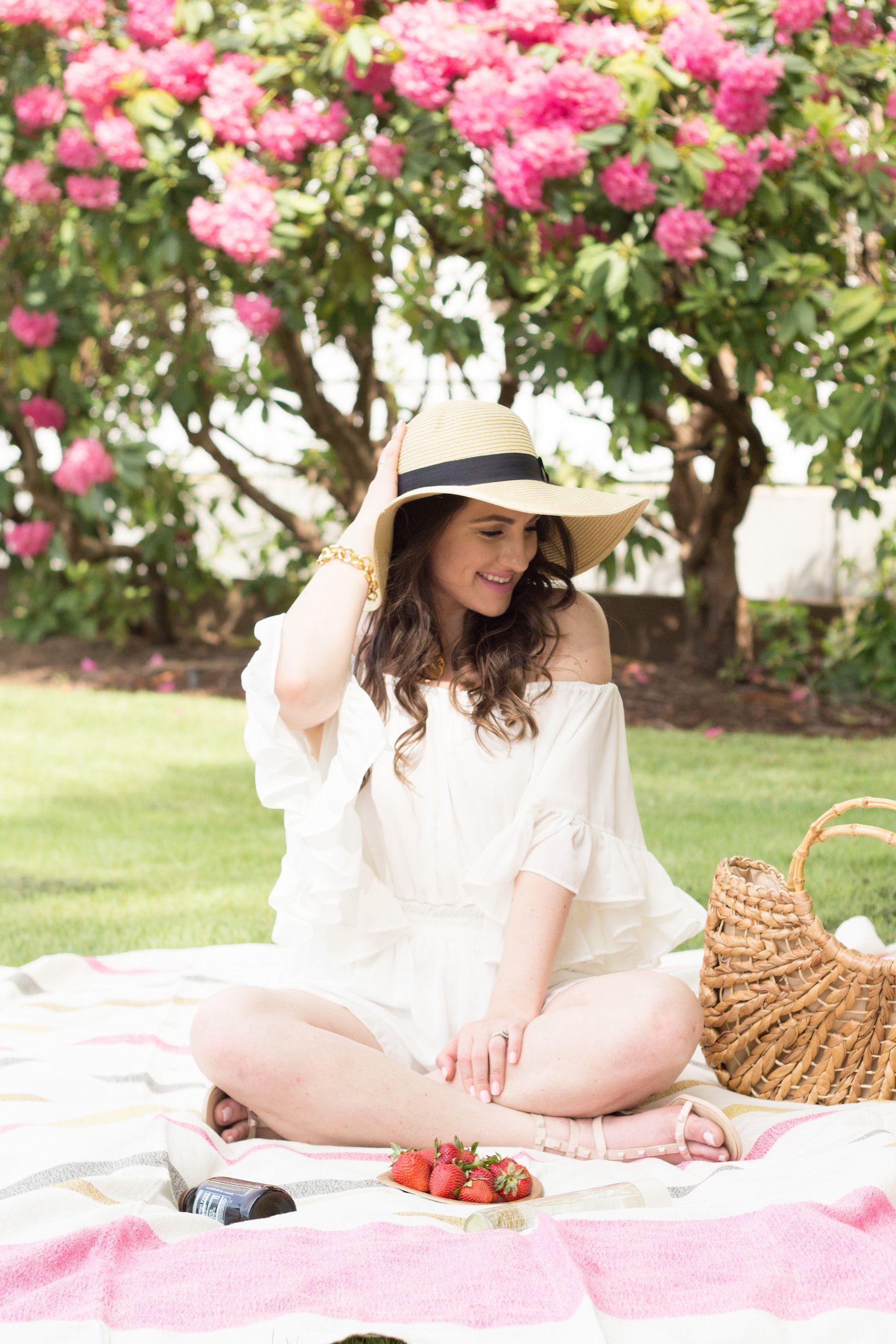 White Romper by popular Portland fashion blogger Topknots and Pearls