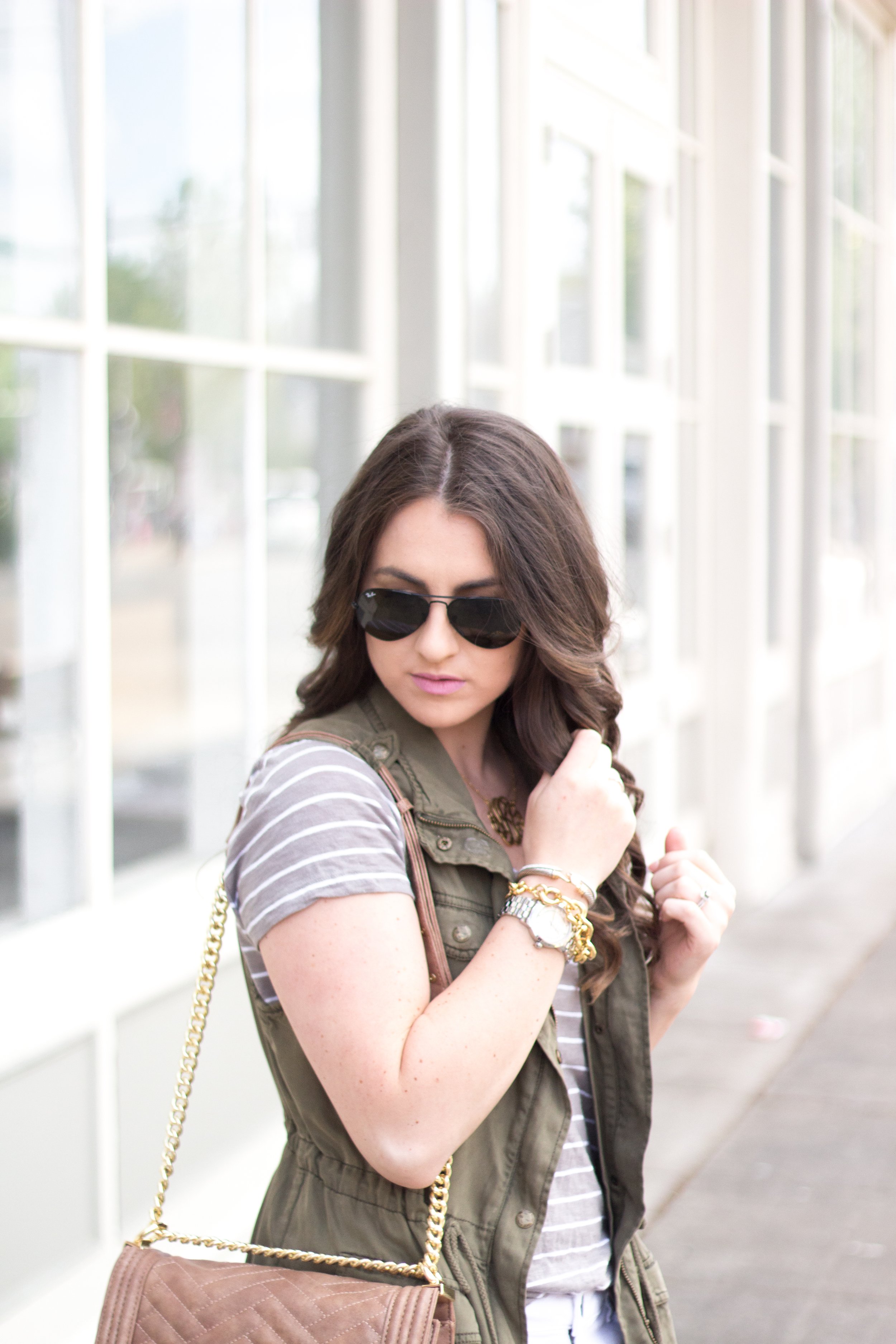 Summer Casual Layers with a Combat VEST by popular Portland style blogger Topknot and Pearls