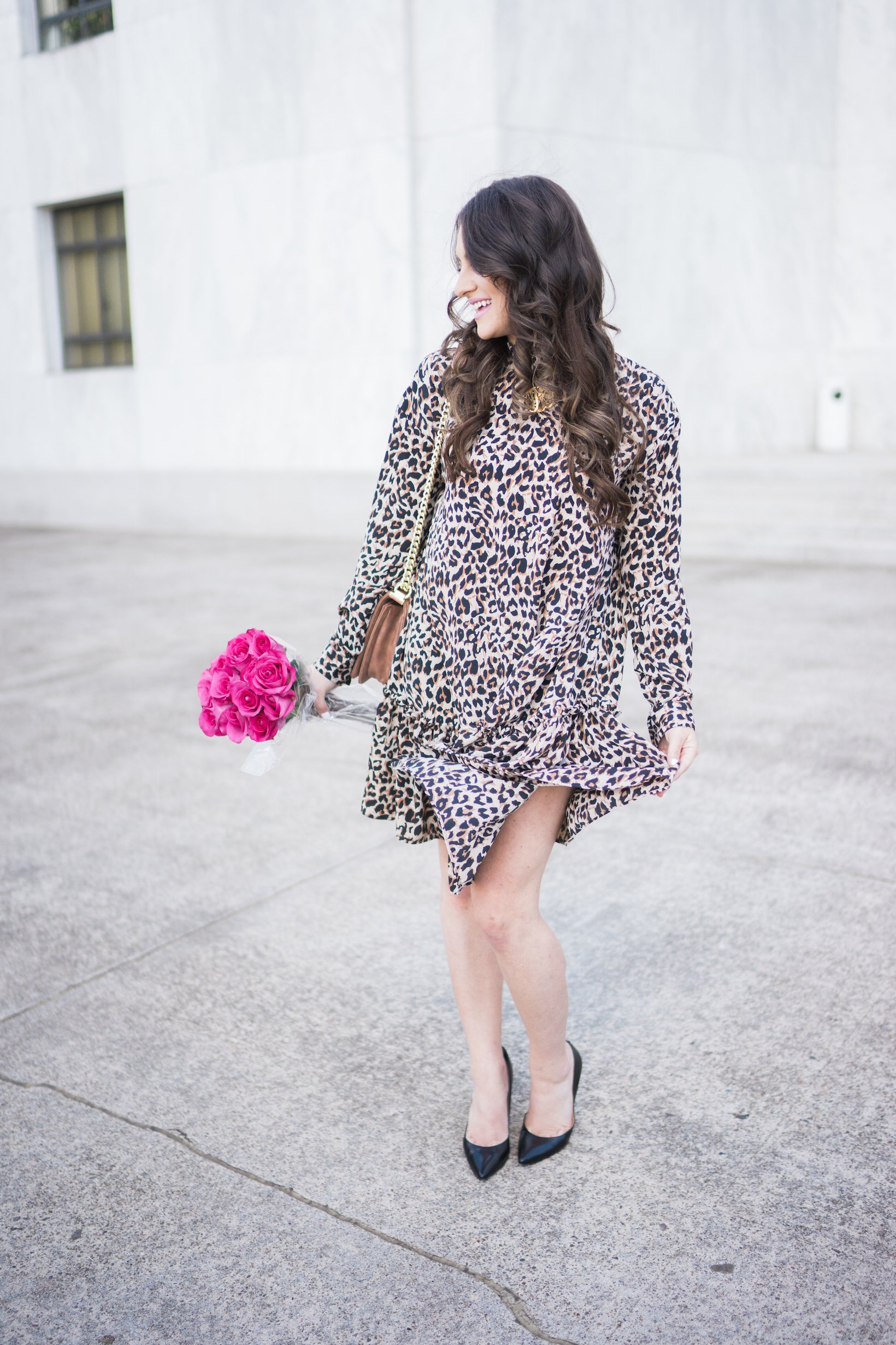 Leopard Dress for Fall by popular Portland fashion blogger Topknot and Pearls