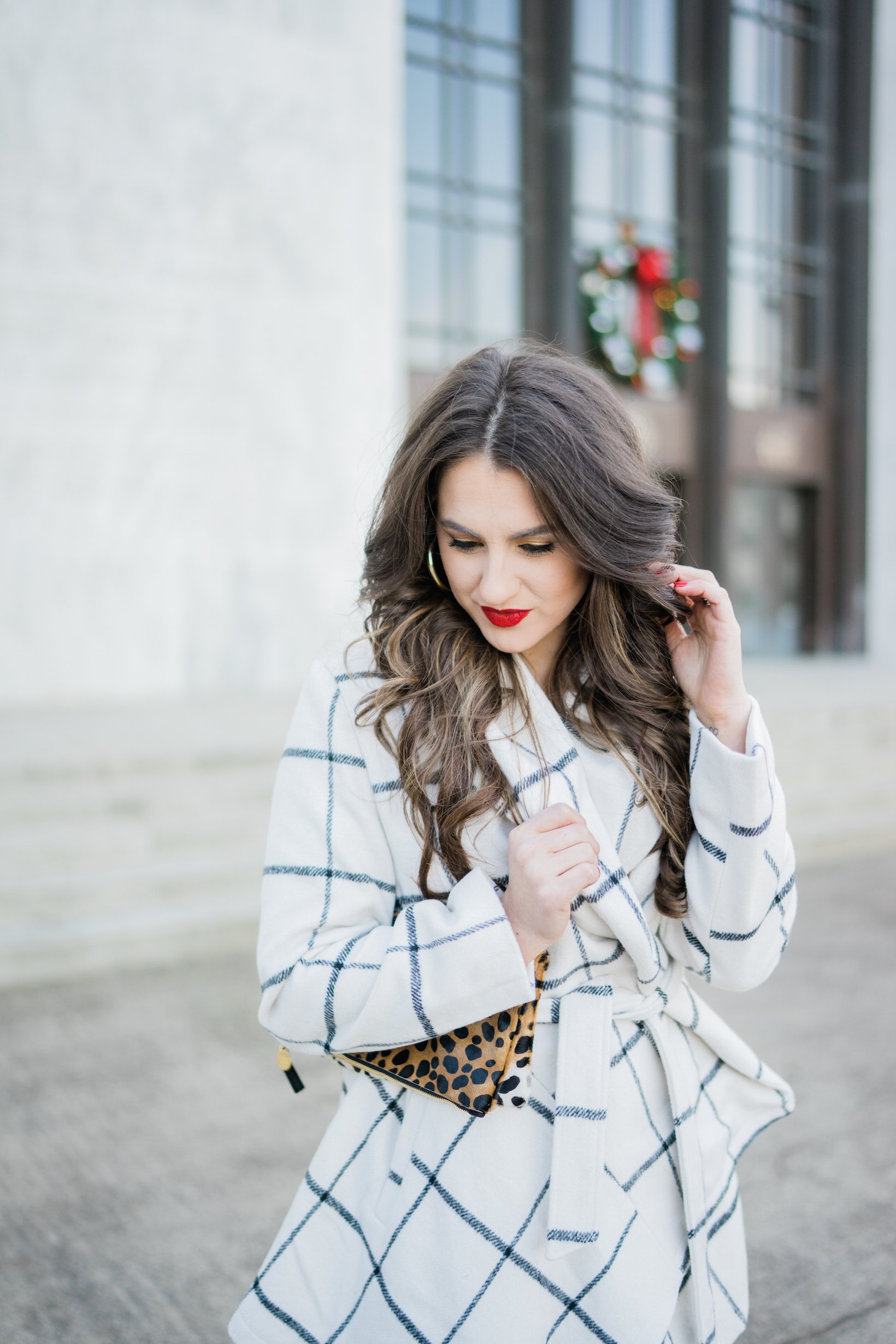 Winter Plaid Coat Outfit by popular Portland fashion blogger Topknot and Pearls