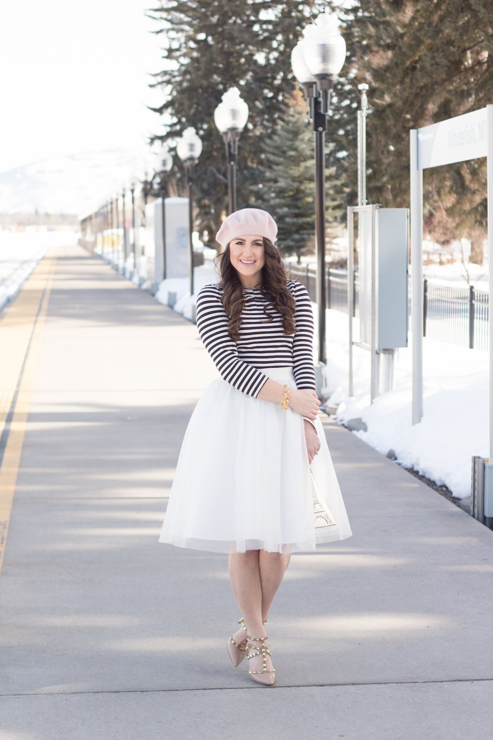 Trying out the best Parisian flair with a tulle skirt and beret.