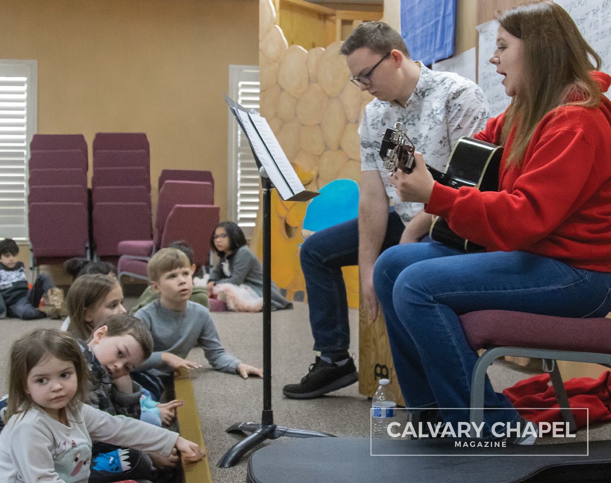 Cassidy leads childrens worship