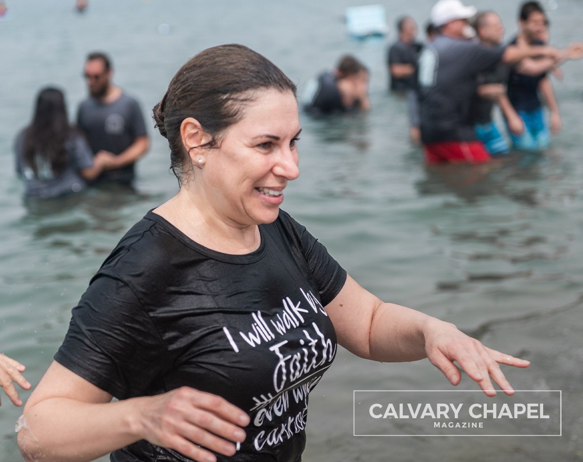 Lady happy after baptism
