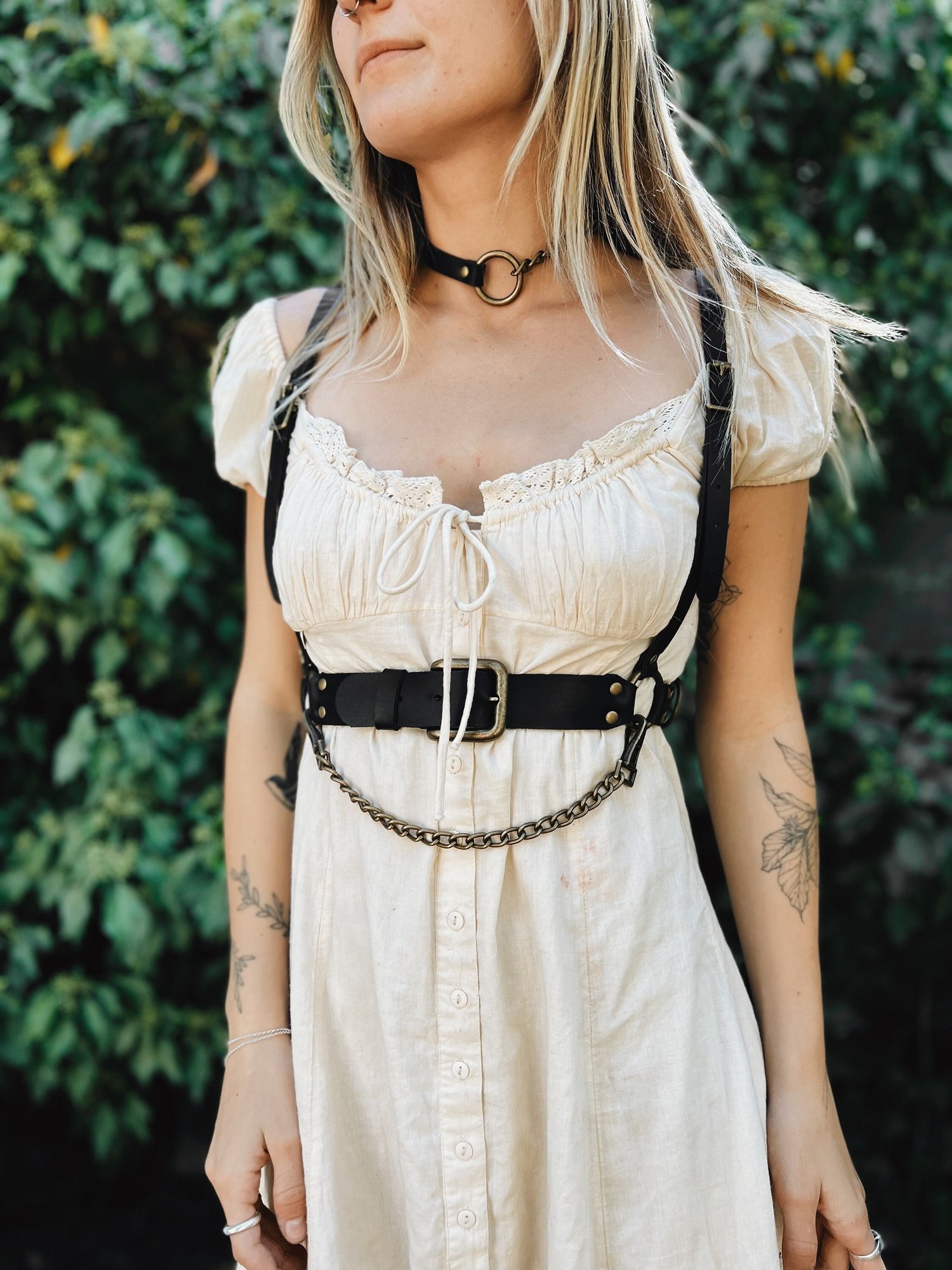 Chelsea Chain Chest Harness — Cactus Cult Leather